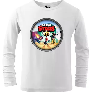 Chlapecké tričko Dětské tričko Brawl Stars Ring s dlouhým rukávem bílé