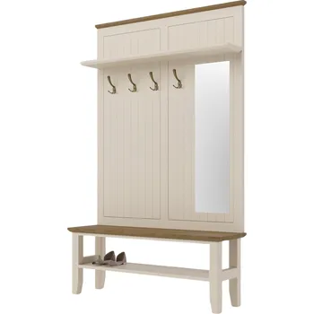 Komoda Předsíňová stěna PROVENCE s lavicí krémová Barevné provedení: Krémová