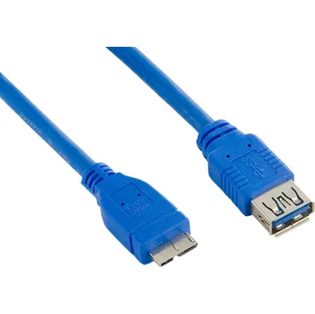 Datový kabel 4World Kabel USB 3.0 AF-Micro BM 1.8m Blue