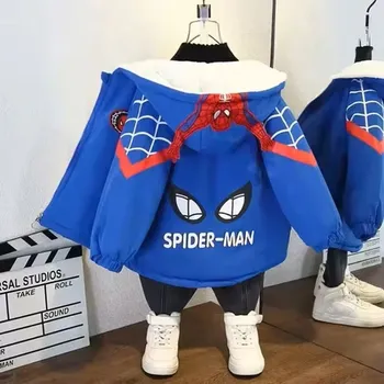 Dívčí bunda Spiderman Zimní/podzimní bunda pro kluky "Spiderman" - modrá/červená Barva: modrá, Velikost: 120