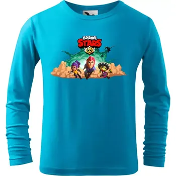 Dětské tričko Brawl Stars Classic s dlouhým rukávem tyrkysové
