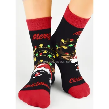 NOVITI Vánoční ponožky N-SB060-U01 Barva: čierna, Velikost: 27-30(18-20)