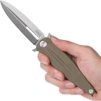 kapesní nůž Acta non verba knives ACTA NON VERBA Z400 BB - Stonewash Sleipner Olive G10