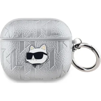 Příslušenství pro sluchátka Karl Lagerfeld PU Embossed Choupette Head Pouzdro pro AirPods Pro 2 Silver KLA3PGCHPS