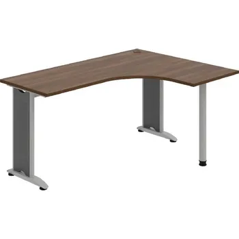 Kancelářský vozík HOBIS kancelářský stůl pracovní tvarový, ergo levý - FE 60 L, ořech + doprava zdarma