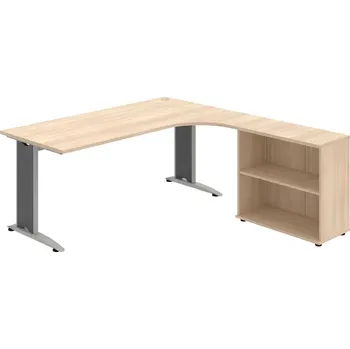 Kancelářský vozík HOBIS kancelářský stůl pracovní, sestava levá - FE 1800 H L, akát + doprava zdarma