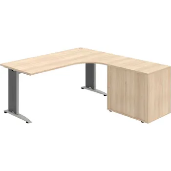 Kancelářský vozík HOBIS kancelářský stůl pracovní, sestava levá - FE 1800 60 HR L, akát + doprava zdarma