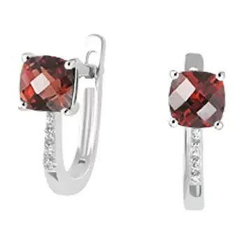 Náušnice Dámské náušnice přírodní diamant 1.00 ct granát GKW48527-B-GRA