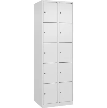 Šatní skříň Úložná skříňka C+P Cabo-Plus, 2 oddíly po 5 policích, 600 x 500 x 1850 mm, bílá