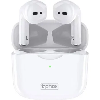 Sluchátka TWS Bezdrátová sluchátka TWS-10, T-Phox bílé