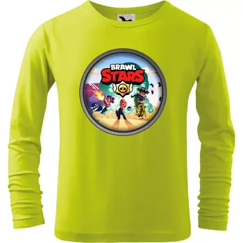 Dětské tričko Brawl Stars Ring s dlouhým rukávem limetkové