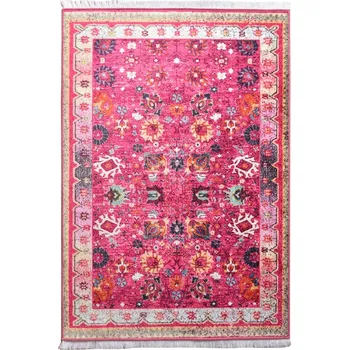 Koberec Luxusní koberec, syntetický, s třásněmi, nízký vlas, červený, 160 x 230 cm + vyzvednutí ZDARMA