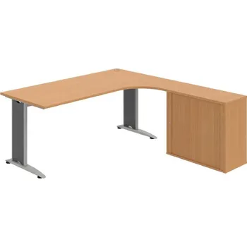 Kancelářský vozík HOBIS kancelářský stůl pracovní, sestava levá - FE 1800 HR L, buk + doprava zdarma