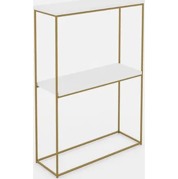 Konferenční stolek ArtAdrk Příruční stolek VELO | zlaté nohy Barva: Bílá