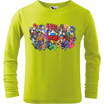 Dětské tričko Brawl Stars s dlouhým rukávem limetkové