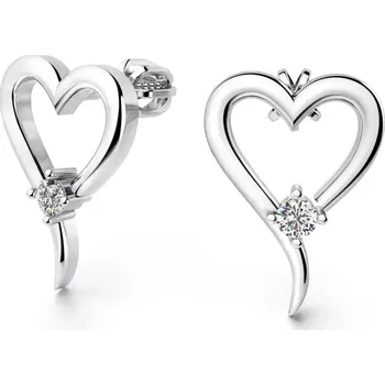 Náušnice Dámské náušnice bílé zlato 585/1000 přírodní diamant G/SI 140003-B-DIA