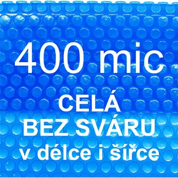 bazénová plachta Sparkly POOL Solární plachta - fólie na bazén 400 mic modrá - celá bez sváru - Šíře 4m