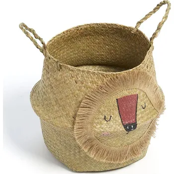 Koš na prádlo LA FACTORY Koš na hračky s úchyty THE KING OF THE JUNGLE, jutový