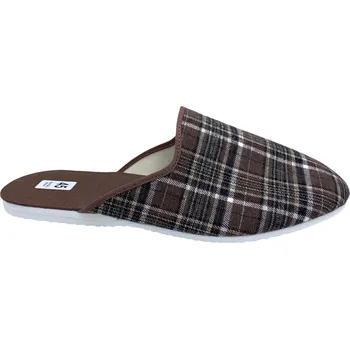 Pánské pantofle Pánské domácí pantofle Bokap 045 manžestr hnědá Velikost: 44 (EU)