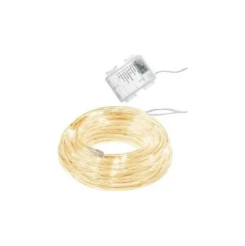 Vánoční dekorace LED světelná hadice - 5m, 50LED, 8 funkcí, 3xAA, IP44, teplá bílá