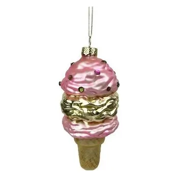 Vánoční dekorace OZDOBA VÁNOČNÍ ZMRZLINA 5,6X13,5CM SKLO