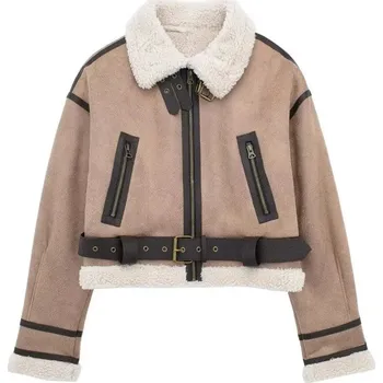 Dámská parka Dámská zimní bunda s podšívkou Barva: Světle Hnědá, Velikost: XS