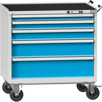 Dílenský stůl POLAK Mobilní kontejner ZGM 84-1 [světle šedá, světle modrá, E - výsuv 88%, nosnost zásuvky 70 kg]