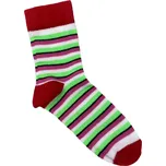 Dětské ponožky s lycrou červené s barevnými proužky, Velikost: 19 - 20 (29 - 30), Barva: Červená