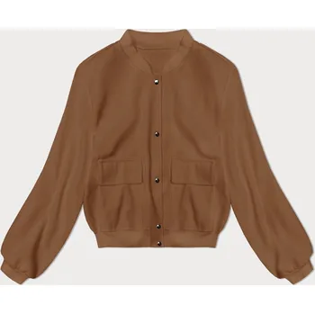 Dámská cargo bunda Dámská béžová vlněná bomber bunda MADE IN ITALY, odstíny béžové uni velikost i392_23514-50