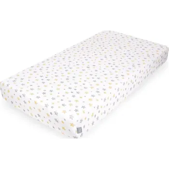 Povlečení CEBA Prostěradlo Plachta Stretch gáza s elastickým materiálem 120 x 60 Žluté hvězdy 120x60 žlutá