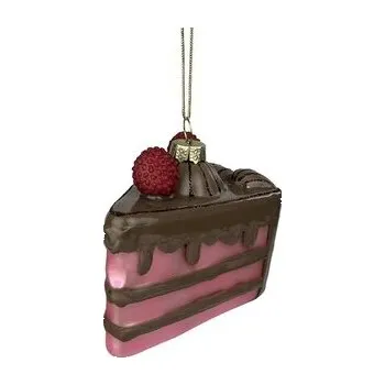 OZDOBA VÁNOČNÍ DORT 8,8X6,7X8,3CM SKLO