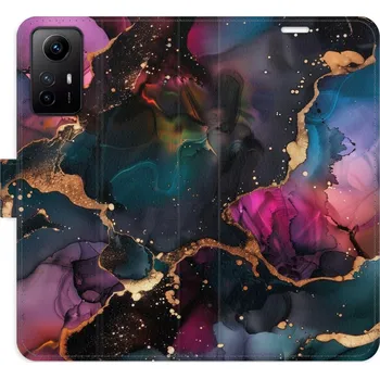 Pouzdro na mobilní telefon Flipové pouzdro iSaprio - Dark Marble - Xiaomi Redmi Note 12S