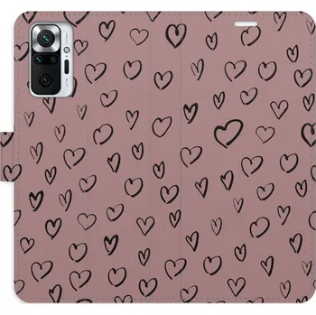 Pouzdro na mobilní telefon Flipové pouzdro iSaprio - Heart Dark 02 - Xiaomi Redmi Note 10 Pro