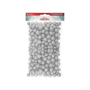 umělá květina Dekorační kuličky se třpytkami stříbrné, 20g