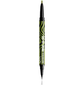 Oční linky NYX Professional Makeup Beetlejuice Pinstripe Duo Liner oční linky 2 v 1 odstín 03 Green Chrome 0,5 ml