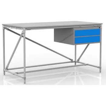 Dílenský stůl ENPRAG Dílenský stůl kontejnerem se dvěma&nbsp;zásuvkami&nbsp;24040538 [červená + černé spojky]