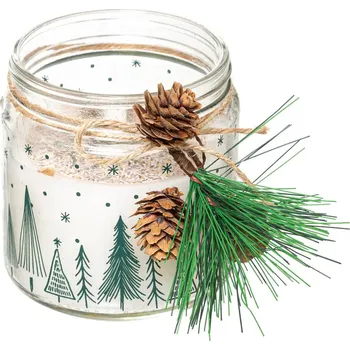 Svíčka Atmosphera Vánoční svíčka s věncem 315 g bílá