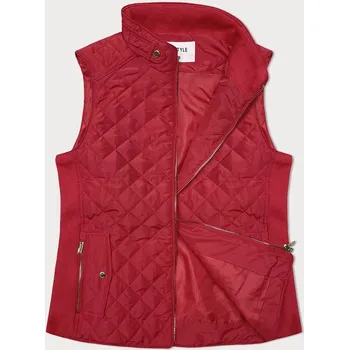 Dámská vesta Červená dámská vesta s pružnými vsadkami a zlatými prvky J.STYLE, odstíny červené S (36) i392_24220-46