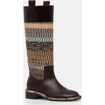 Dámské kozačky Kozačky Missoni Clo dámské, hnědá barva, na podpatku, MW67_044 MW67.044 89X, EUR 38