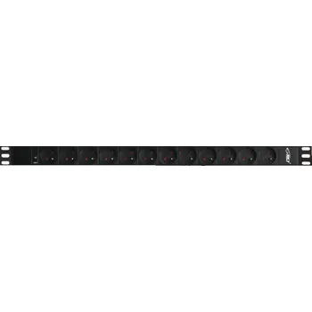 Napájecí panel PDU PDU-V-12UTE-DIN-03 Vertikální PDU, 12xUTE, 16A, 3,7kW, kabel 3m se zástrčkou DIN49441 (unischuko)