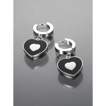 Náušnice Prosperk Náušnice černé srdce S0302