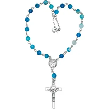 Náhrdelník Prosperk Růženec s Modrým achátem S4705