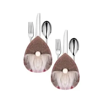 Stolování Vánoční prostírání na příbory Gnom, hnědé, sada 2ks