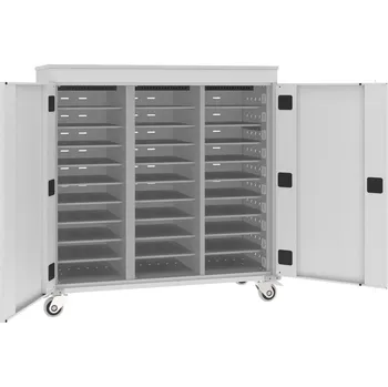 MALOW Vozík na notebooky WNL 310+ - 30 oddělení [světle šedá, zelená RAL 6011, béžová]