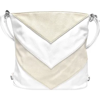 Kabelka Velký bílý kabelko-batoh 2v1 se vzory Sandy