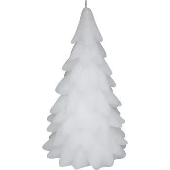 Svíčka Atmosphera Svíčka ve tvaru vánočního stromečku, 396 g, 20,5 cm, bílá