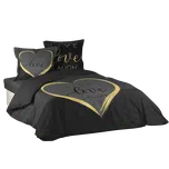 Douceur d'intérieur Povlečení AVELINE, CRAZY LOVE, 200 x 200 cm černé