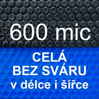 bazénová plachta Sparkly POOL Solární plachta - fólie na bazén 600 mic modro-černá - celá bez sváru - Šíře 4m