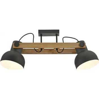 JUST LIGHT stropní svítidlo 2 ramenné dřevo z akácie nastavitelná výška industriální LD 15744-18