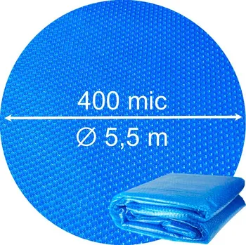 bazénová plachta Sparkly POOL Kruhová solární plachta - fólie na bazén 400 mic - průměr 5,5 m, modrá průhledná